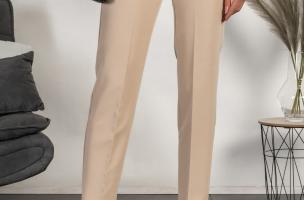 Elegante lange Hose mit gerader Schnittform  Tordina, beige
