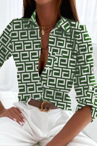 Elegante Bluse mit geometrischem Print Lavlenta, grün