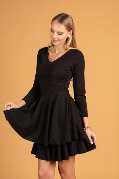 Elegantes Minikleid mit lockerem Rüschenrock  KYLIANA, schwarz