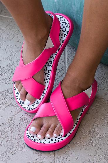 Sandalen mit Leopardenmuster, rosa