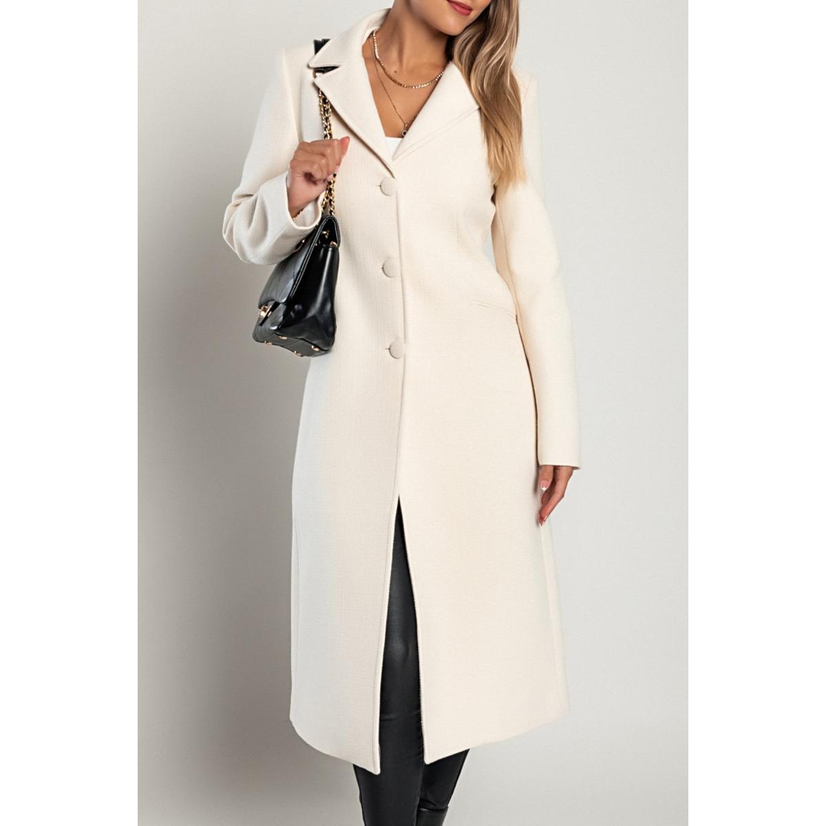 Eleganter Langer Mantel, Weiß