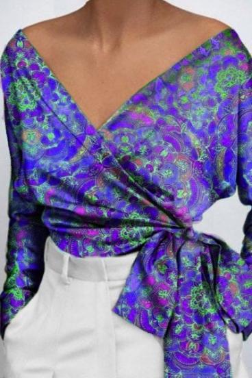 Elegante Bluse mit Aufdruck Roveretta, lila