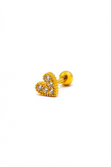 Eleganter Mini-Ohrring in Herzform, ART1008, goldfarben