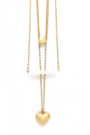 Halskette mit herzförmigem Anhänger, goldfarben.