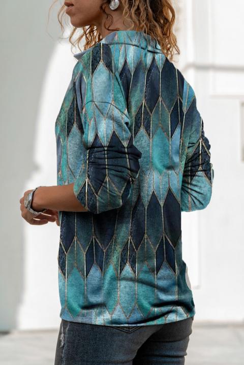 Elegante Bluse mit langen Ärmeln und Print  Noraha, hellblau