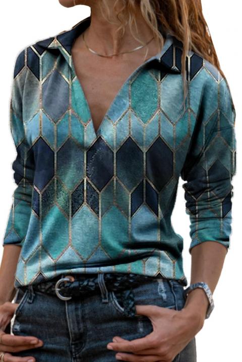 Elegante Bluse mit langen Ärmeln und Print  Noraha, hellblau