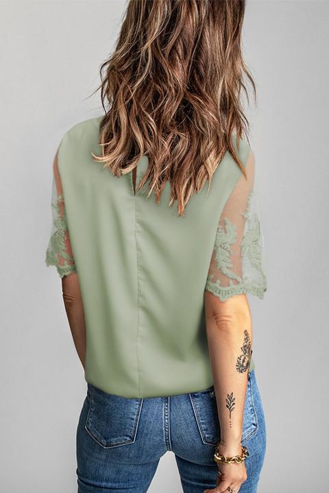 Damen T-Shirt mit transparenten Ärmeln  Jurana, grün