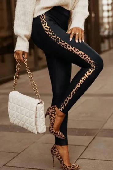 Elegante Leggings aus Kunstleder, Margaretta, Leopard