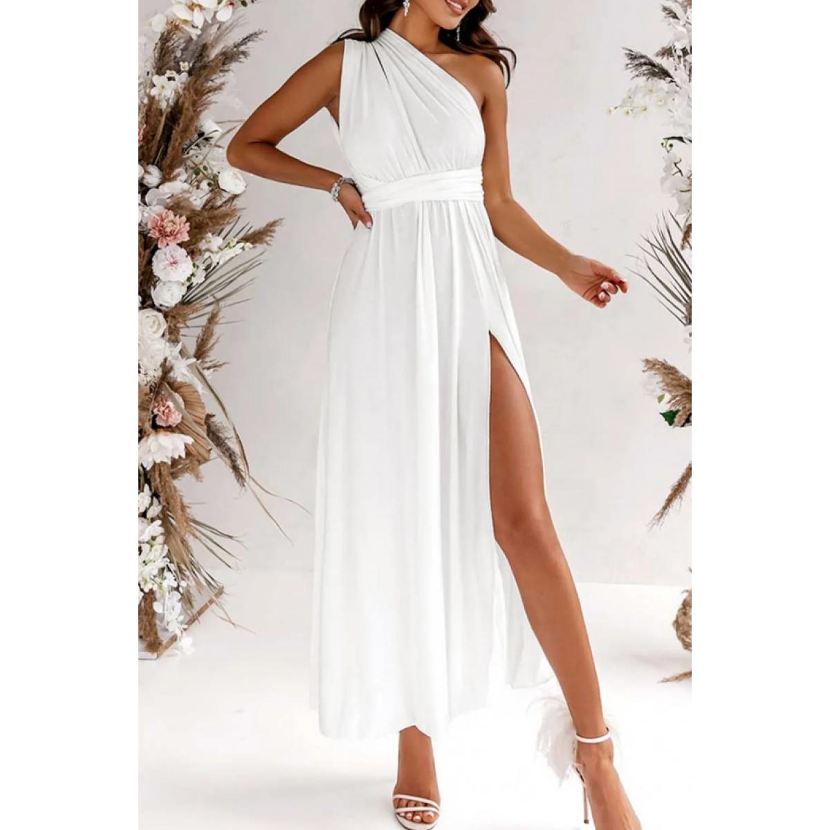 Elegantes Langes Kleid, Weiß