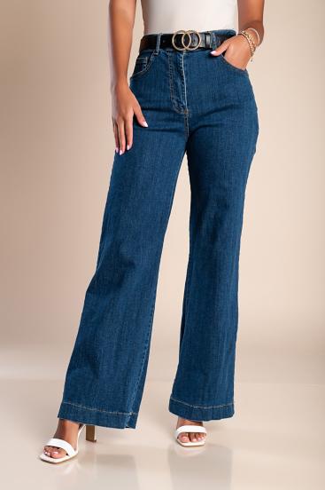 Jeans mit weitem Bein, blau
