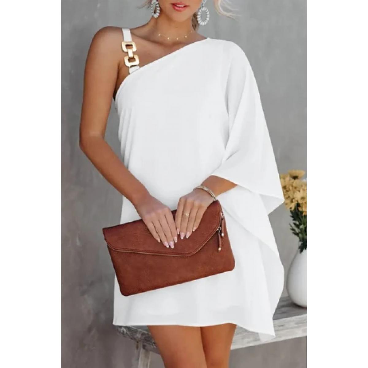 Elegantes Minikleid, Weiß