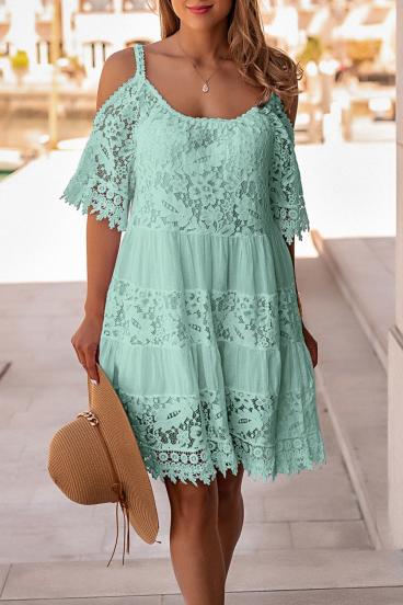 Kleid mit Spitze Florida, Mint