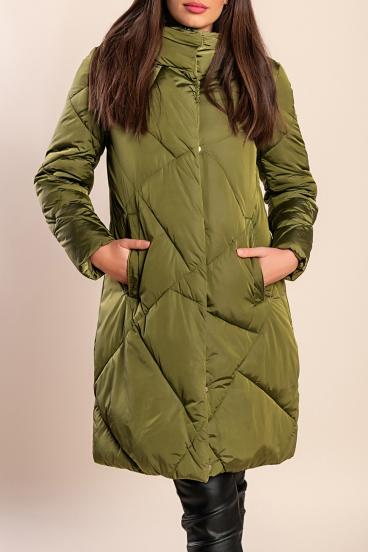 Steppjacke mit Kapuze, oliv