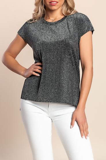 Locker sitzendes T-Shirt, schwarz