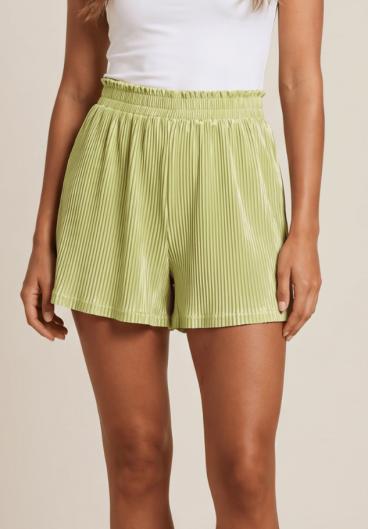 Shorts mit elastischer Taille, Hellgrün