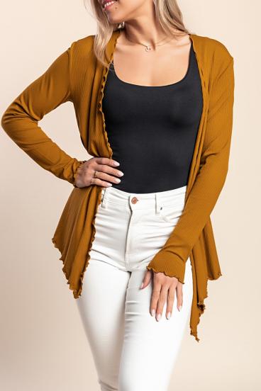 Strickjacke, senf