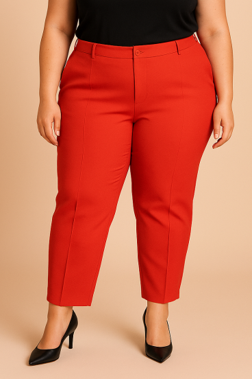 Elegante Hose in Übergröße, Koralle