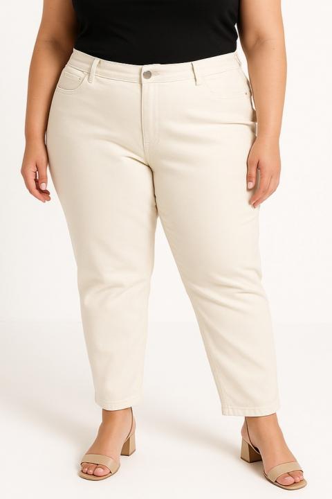 Jeans in Übergröße, Creme