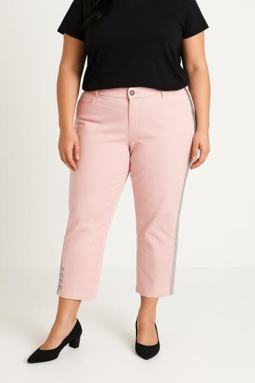 Große Größen Baumwollhose, rosa