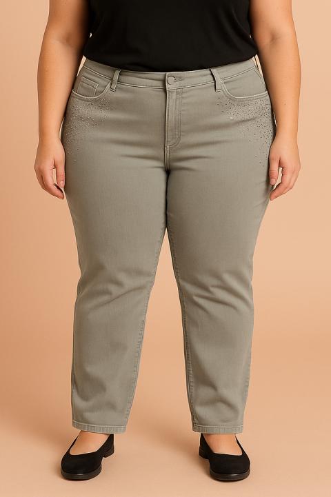 Jeans in Übergröße, grün