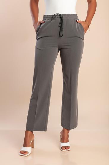 Elegante Hose mit elastischem Bund, grau