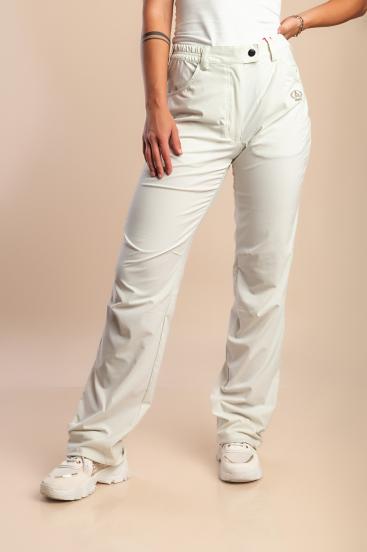 Große Größen Hose mit elastischem Bund, Creme