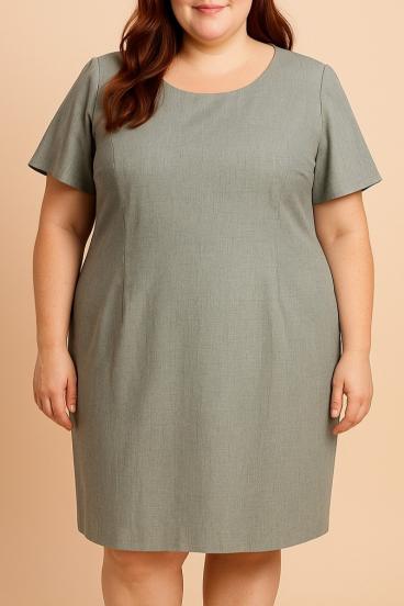 Plus Size Kleid mit kurzen Ärmeln, grau