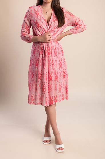 Elegantes Midikleid mit Print, rosa