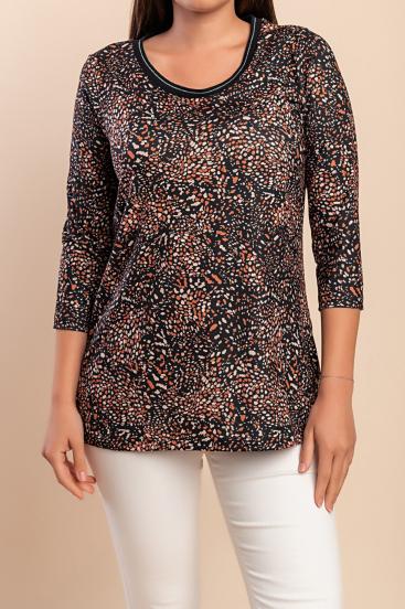 Bedrucktes Top, schwarz