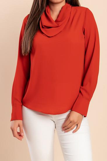 Elegante Bluse, Ziegelrot