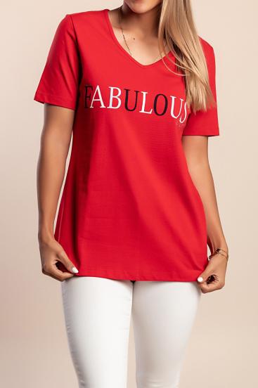 T-Shirt mit Aufdruck, rot