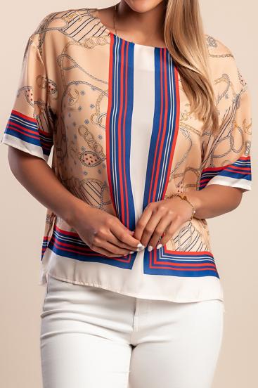 Bedruckte Bluse, gelb