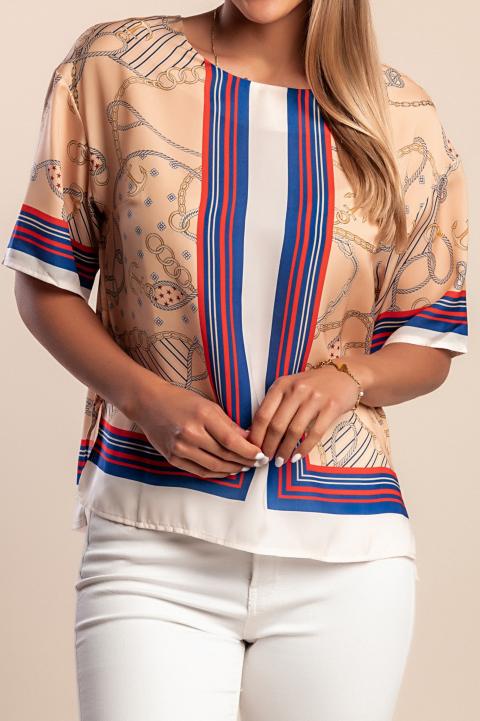 Bedruckte Bluse, gelb