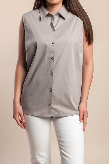 Ärmelloses Shirt in Übergröße, grau