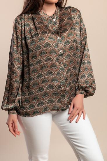 Bedruckte Bluse, grün
