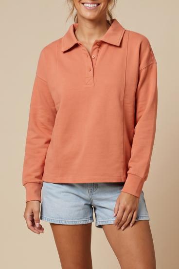 Baumwoll-Poloshirt, orange