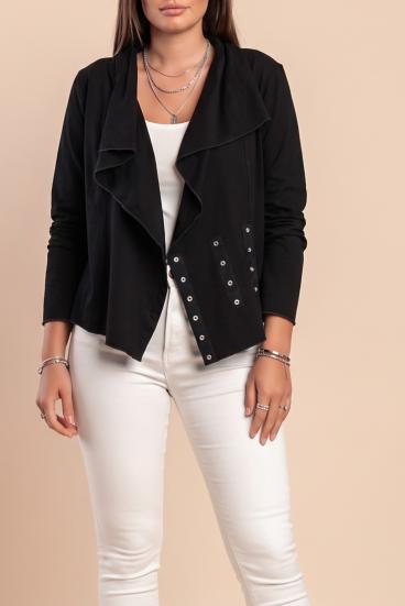 Cardigan mit dekorativen Details, schwarz