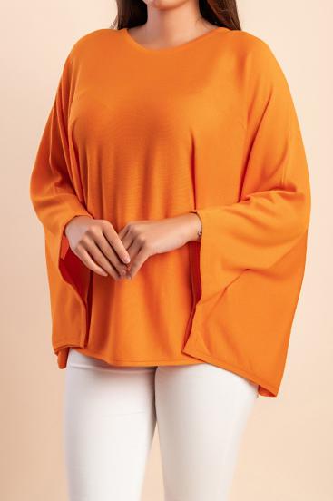 Gestrickter Poncho, orange