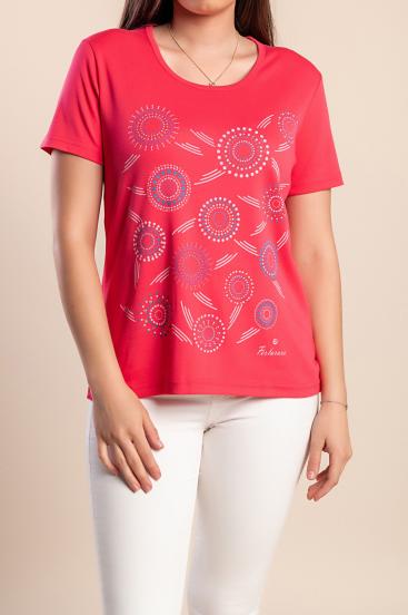 Bedrucktes T-Shirt, rosa