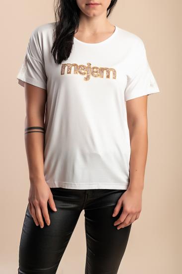 Bedrucktes T-Shirt, weiß
