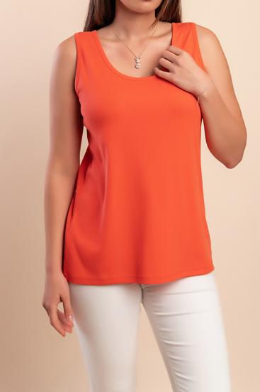Ärmelloses Baumwolltop, orange