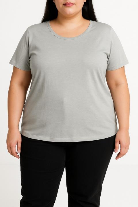Baumwoll-T-Shirt, grau