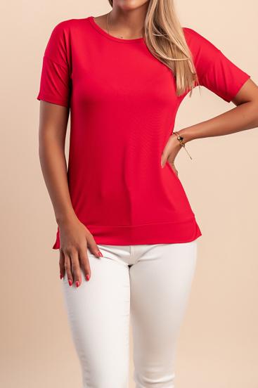 Rundhals-T-Shirt, rot
