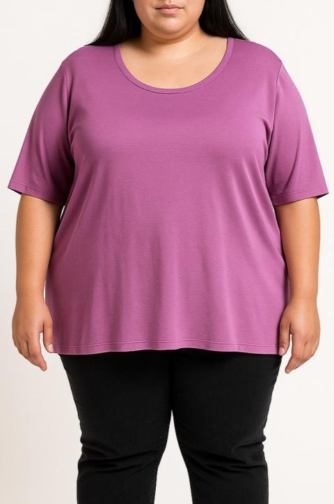 Rundhals-T-Shirt, Lila
