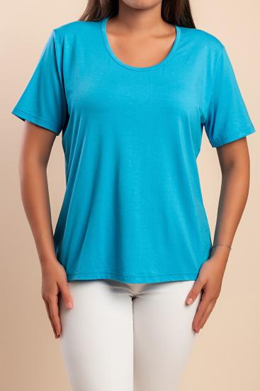 Viskose T-Shirt, blau