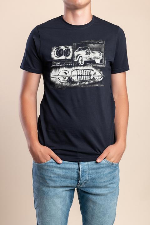 Herren Baumwoll-T-Shirt, Dunkelblau