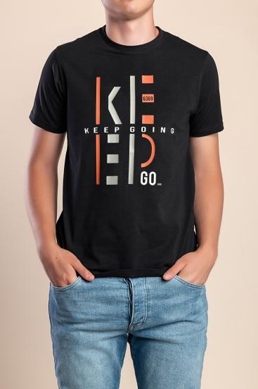 Herren Baumwoll-T-Shirt, Schwarz