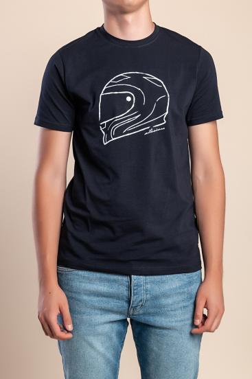 Herren Baumwoll T-Shirt mit Aufdruck, dunkelblau