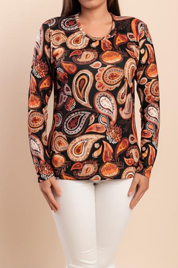 Bedrucktes Top, orange