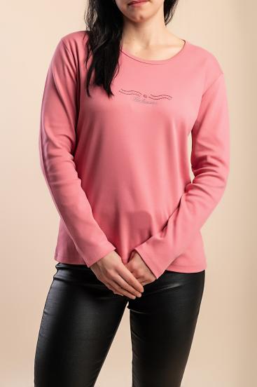 Baumwoll-Longsleeve, hellrosa